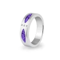 BM-R-335 Pierścionek Memorialny Unisex z drobnymi kryształkami - THREE TOGETHER
