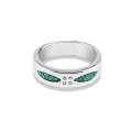 BM-R-336 Pierścionek Memorialny Unisex z drobnymi kryształkami - FOUR TOGETHER