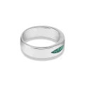 BM-R-336 Pierścionek Memorialny Unisex z drobnymi kryształkami - FOUR TOGETHER
