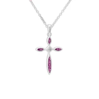 Naszyjnik z prochami / włosami / sierścią w żywicy Memorialny Unisex z drobnym kryształkiem - SOLACE CROSS