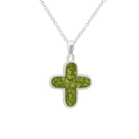 Naszyjnik z prochami / włosami / sierścią w żywicy Memorialny Unisex - ROUNDED CROSS