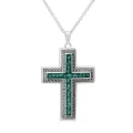BM-P-130 Naszyjnik Memorialny Unisex z drobnymi kryształkami - CROSS