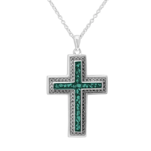 BM-P-130 Naszyjnik Memorialny Unisex z drobnymi kryształkami - CROSS