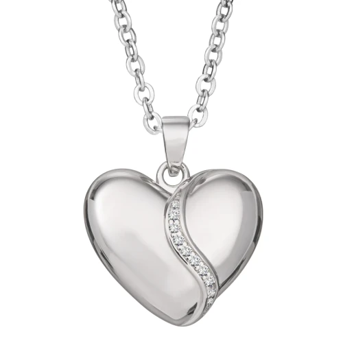BM-SFP-1118 Naszyjnik Relikwiarz z drobnymi kryształkami - HEART