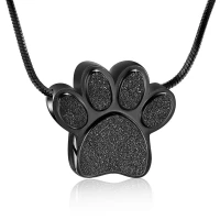 Naszyjnik / relikwiarz na prochy ze stali szlachetnej ŁAPKA BLACK