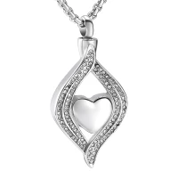 Naszyjnik / relikwiarz na prochy ze stali szlachetnej OTULONE SERCE