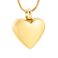 Naszyjnik / relikwiarz na prochy ze stali szlachetnej ZŁOTE SERCE