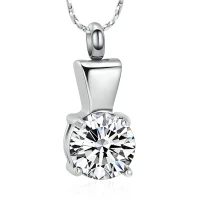 Naszyjnik / relikwiarz na prochy ze stali szlachetnej CRYSTAL