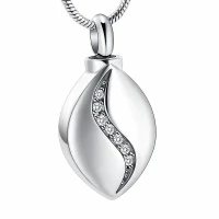 Naszyjnik / relikwiarz na prochy ze stali szlachetnej ŁEZKA Z CYRKONIAMI