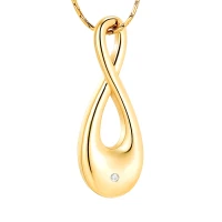 Naszyjnik / relikwiarz na prochy ze stali szlachetnej INFINITY GOLD