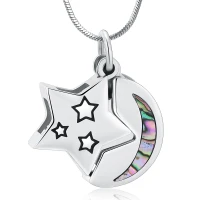 Naszyjnik / relikwiarz na prochy ze stali szlachetnej PERŁOWE NIEBO