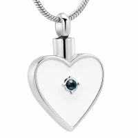 Naszyjnik / relikwiarz na prochy ze stali szlachetnej WHITE HEART