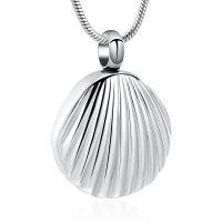 Naszyjnik / relikwiarz na prochy ze stali szlachetnej MUSZELKA SILVER