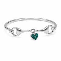Bransoletka z prochami / włosami / sierścią w żywicy Memorialna typu bangle - HEART PREMIUM