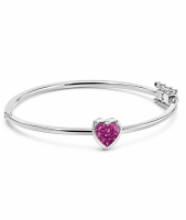 Bransoletka z prochami / włosami / sierścią w żywicy Memorialna typu bangle - SMALL HEART PREMIUM